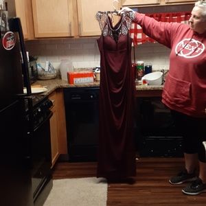 Long Formal maroon dress